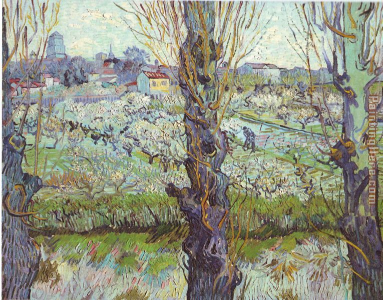 Vincent van Gogh View of Arles Flowering Orchards